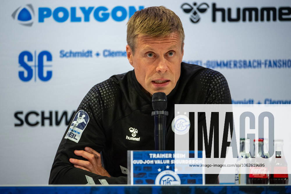 Daikin Handball Bundesliga, VfL Gummersbach SC DHFK Leipzig 31 05 2025 Gudjon Valur Sigurdson Coach VfL Gummersbach at the press conference Daikin Handball Bundesliga, VfL Gummersbach SC DHFK Leipzig 31 05 2025