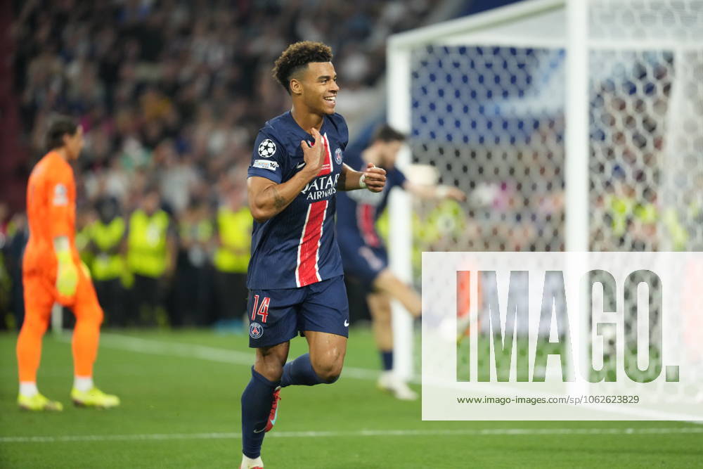 2025 UEFA Champions League Final: Paris Saint-Germain F.C. vs. FC Internazionale Milano Desire Doue of Paris Saint-Germain F.C. scores his second goal of the evening and celebrates during the 2025 UEFA Champions League Final: Paris Saint-Germain F.C. vs. FC Internazionale Milano on 31 May 2025, at Munich Football Arena, in Munich, Germany Munich Munich Football Arena Germany