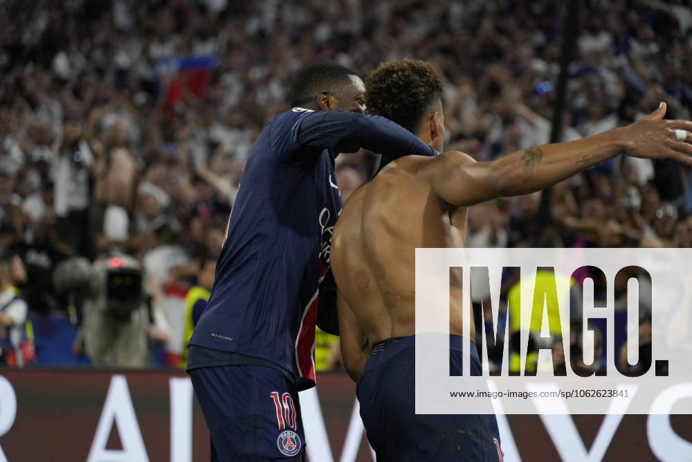 2025 UEFA Champions League Final: Paris Saint-Germain F.C. vs. FC Internazionale Milano Desire Doue of Paris Saint-Germain F.C. scores his second goal of the evening and celebrates with his teammates during the 2025 UEFA Champions League Final: Paris Saint-Germain F.C. vs. FC Internazionale Milano on 31 May 2025, at Munich Football Arena, in Munich, Germany Munich Munich Football Arena Germany