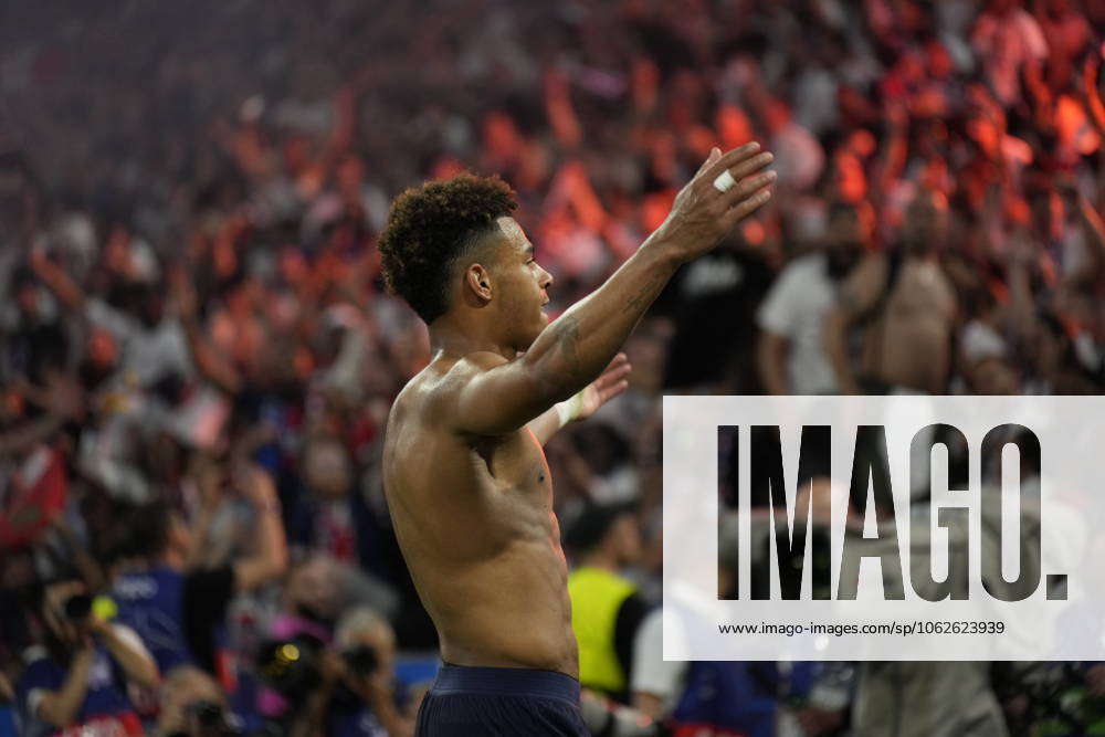 2025 UEFA Champions League Final: Paris Saint-Germain F.C. vs. FC Internazionale Milano Desire Doue of Paris Saint-Germain F.C. scores his second goal of the evening and celebrates during the 2025 UEFA Champions League Final: Paris Saint-Germain F.C. vs. FC Internazionale Milano on 31 May 2025, at Munich Football Arena, in Munich, Germany Munich Munich Football Arena Germany