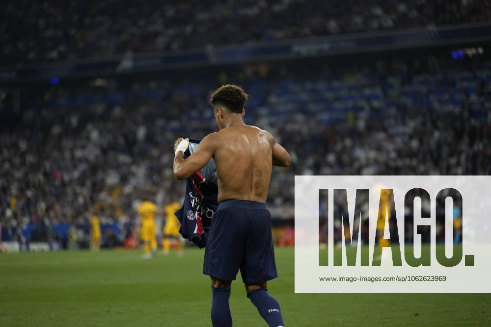 2025 UEFA Champions League Final: Paris Saint-Germain F.C. vs. FC Internazionale Milano Desire Doue of Paris Saint-Germain F.C. scores his second goal of the evening and celebrates during the 2025 UEFA Champions League Final: Paris Saint-Germain F.C. vs. FC Internazionale Milano on 31 May 2025, at Munich Football Arena, in Munich, Germany Munich Munich Football Arena Germany