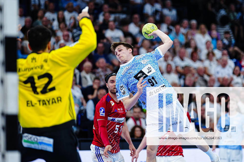Throw Goal Bence Imre THW Kiel, 91 GER, THW Kiel vs Handball Sport Verein Hamburg, Handball, Bundesliga, Matchday 32, Season 2024 2025, 31 05 2025 GER, THW Kiel vs Handball Sport Verein Hamburg, Handball, Bundesliga, Matchday 32, Season 2024 2025, 31 05 2025 Kiel