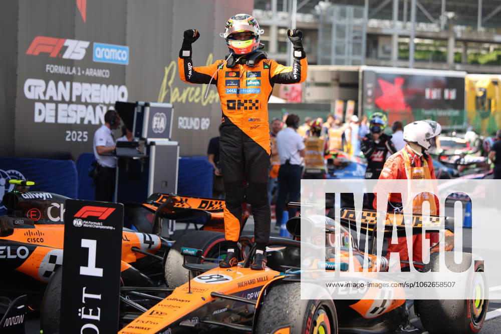Oscar Piastri McLaren Formula 1 Team, 81 , Parc Ferme, Race day, ESP, Formula 1 World Championship, Aramco Grand Prix of Spain, Circuit de Barcelona Catalunya, 2025 season, 01 06 2025 ITA, Formula 1 World Championship, Spanish Grand Prix, 01 06 2024 Barcelona