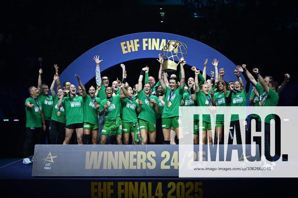 BUDAPEST: Gyori Audi ETO and Odense Handhold, gold medal Gyro Audi ETO players celebrate with the trophy during the EHF Champions League Women 2024 2025 gold medal game between Gyori Audi ETO and Odense Handhold, in Budapest, Hungary, June 01, 2025. Alex Nicodim Imago Images