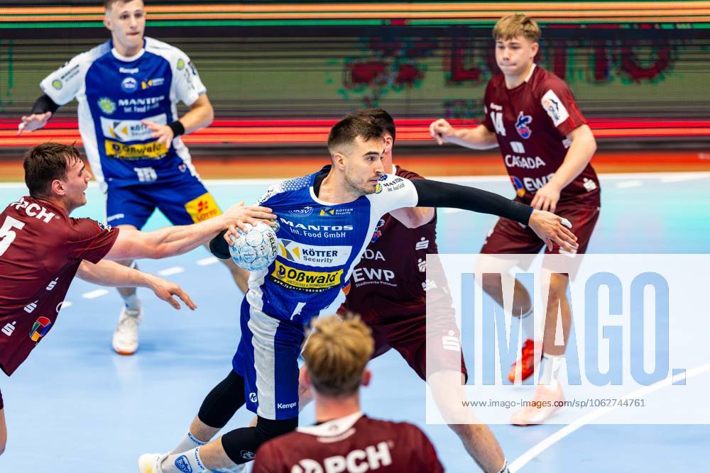 GER, Handball, Men, Season 24 25, 1 Daikin Handball Bundesliga, 33 Matchday, ThSV Eisenach 1 VfL Potsdam Josip Simic 1 VfL Potsdam Filip Vistorop ThSV Eisenach,4 99817 Eisenach Werner Assmann Halle Am Sportp Thueringen Germany