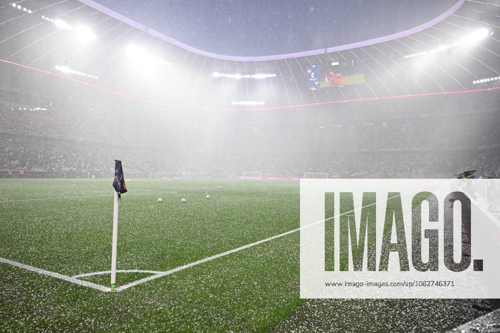 Football UEFA Nations League 1 2 Final, Germany Portugal v l hailstorm over the stadium Muenchen