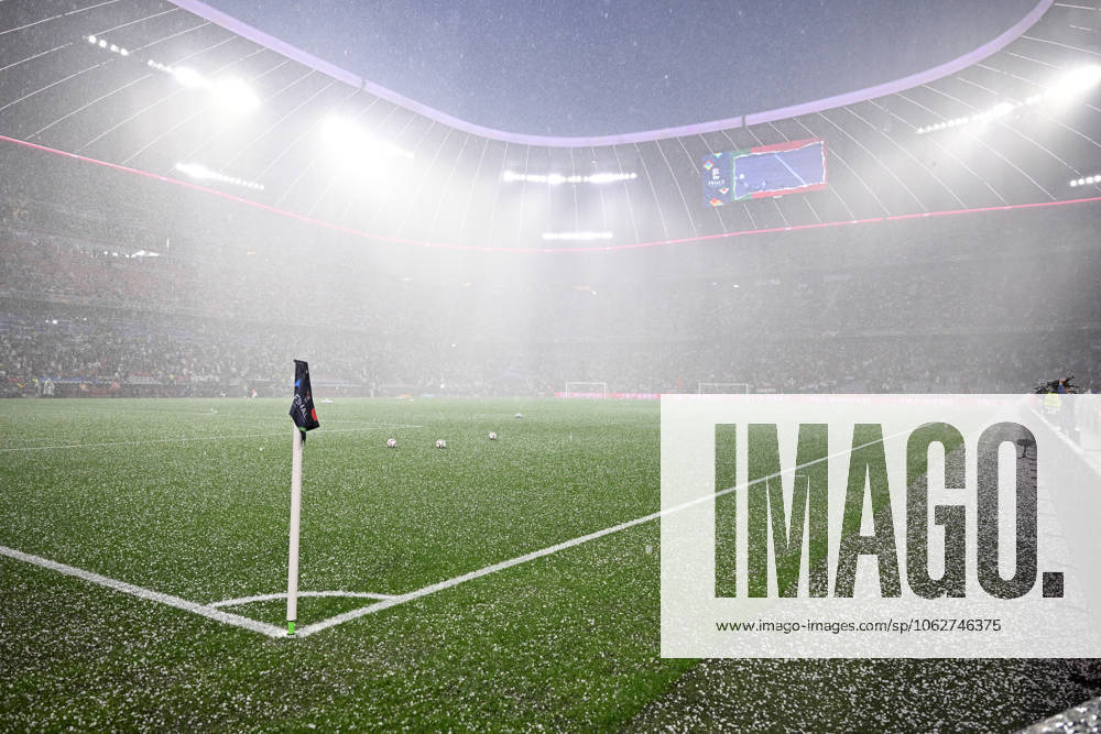 Football UEFA Nations League 1 2 Final, Germany Portugal v l hailstorm over the stadium Muenchen
