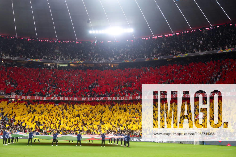 UEFA Nations League semi-final 24 25 Germany Portugal on 04 06 2025 at the Allianz Arena in Munich Fans of the German national team with a choreography at the start of the match MH