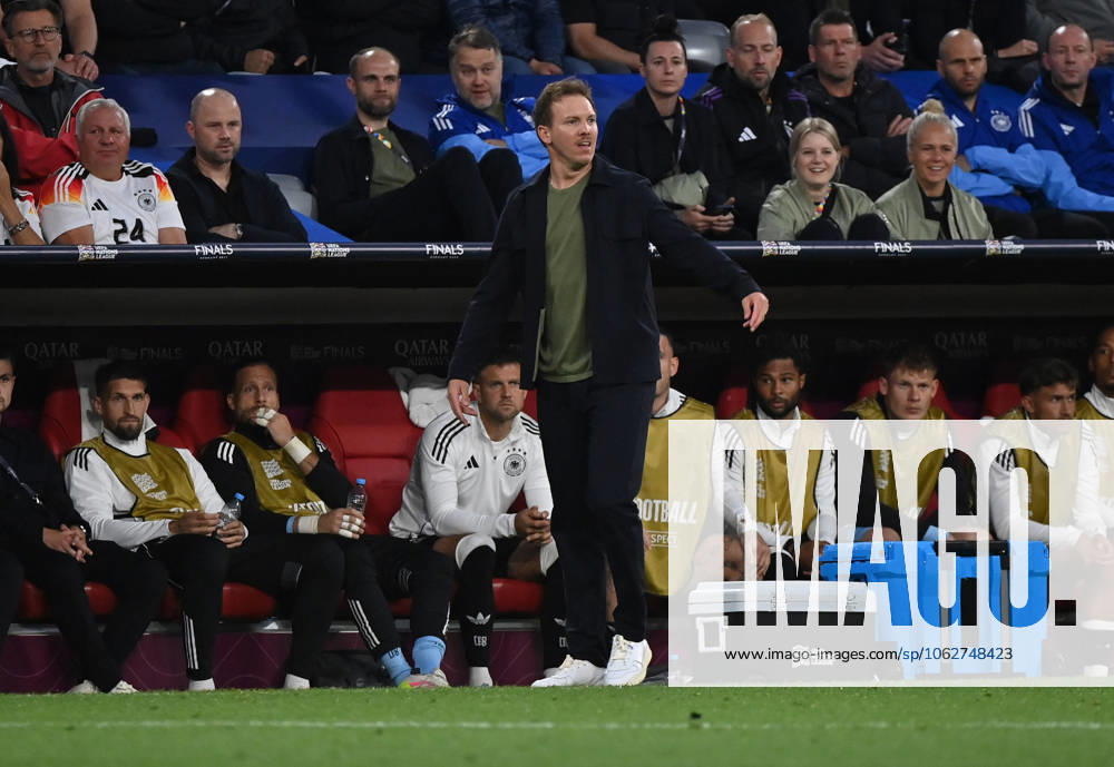 Football UEFA Nations League 1 2 Final, Germany Portugal v l Coach Julian Nagelsmann German National Football Team DFB gives instructions Muenchen