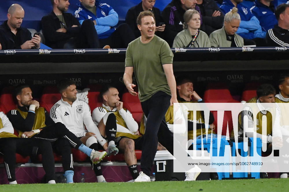 Football UEFA Nations League 1 2 Final, Germany Portugal v l Coach Julian Nagelsmann German National Football Team DFB gives instructions Muenchen