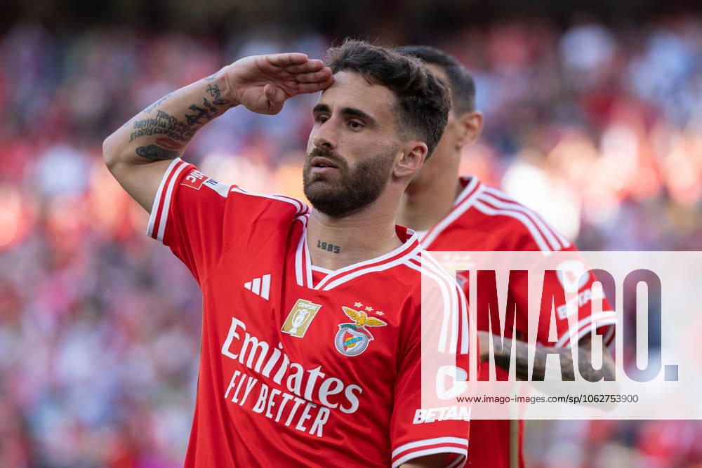 Benfica midfielder from Portugal RAFA SILVA (27) celebrating after scoring a goal during the game of the Liga Portugal Betclic between Benfica and Arouca at Estadio da Luz Lisbon Portugal - ZUMAs359 20240512_zsp_s359_093