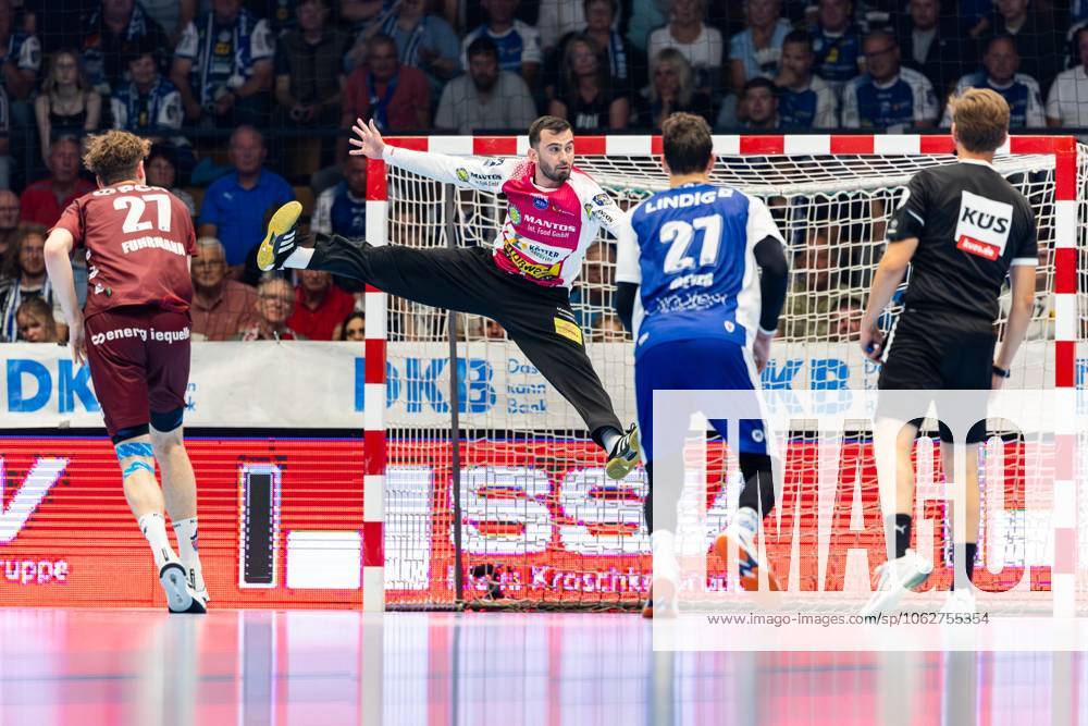 GER, Handball, Men, Season 24 25, 1 Daikin Handball Bundesliga, 33 Matchday, ThSV Eisenach 1 VfL Potsdam Nils Fuhrmann 1 VfL Potsdam Matija Spikic ThSV Eisenach,1 99817 Eisenach Werner Assmann Halle Am Sportp Thueringen Germany