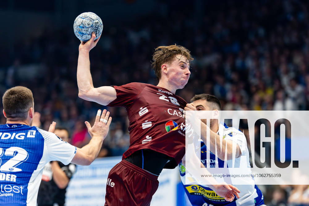 GER, Handball, Men, Season 24 25, 1 Daikin Handball Bundesliga, 33 Matchday, ThSV Eisenach 1 VfL Potsdam Marvin Kix 1 VfL Potsdam Ivan Snajder ThSV Eisenach,82 99817 Eisenach Werner Assmann Halle Am Sportp Thueringen Germany