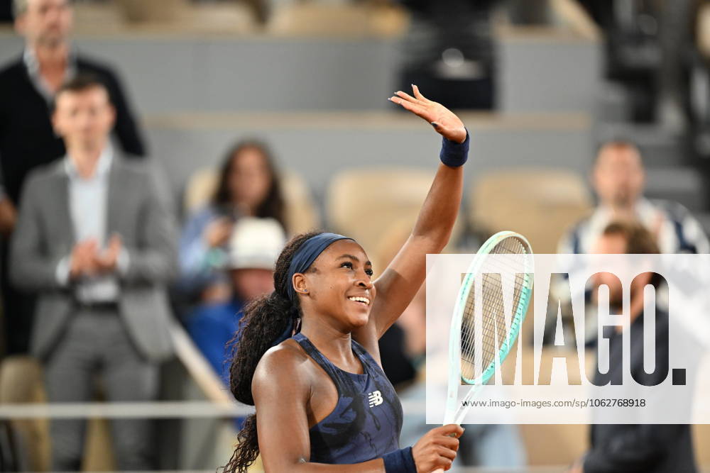 2025 Roland-Garros - Day 12 PARIS, FRANCE - JUNE 05: Coco Gauff of the United States celebrates winning match against Lois Boisson of France during the Women s Singles Semifinal match on Day Twelve of the 2025 French Open at Roland Garros on June 05, 2025 in Paris, France. Mustafa Yalcin Anadolu Paris France. Editorial use only. Please get in touch for any other usage.