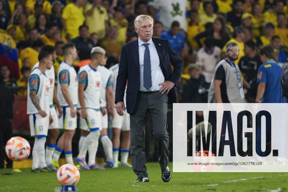 Guayaquil, Ecuador June 05 Brazil Head Coach Carlo Ancelotti walks in the field during the FIFA World Cup 2026 Qualifier match between Ecuador and Brazil at Estadio Banco Pichincha on June 05, 2025 in Guayaquil, Ecuador Photo by Enrique Gonzalez Eurasia Sport Images Guayaquil Estadio Banco Pichincha Ecuador