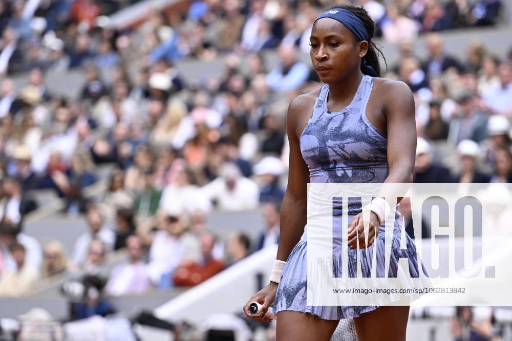 2025 Roland-Garros - Day 14 PARIS, FRANCE - JUNE 7: Coco Gauff of US in action against Aryna Sabalenka (not seen) during the Women s Singles final match on Day 14 of the 2025 French Open at Court Philippe-Chatrier in Paris, France on June 7, 2025. Burak Akbulut Anadolu Paris France. Editorial use only. Please get in touch for any other usage.