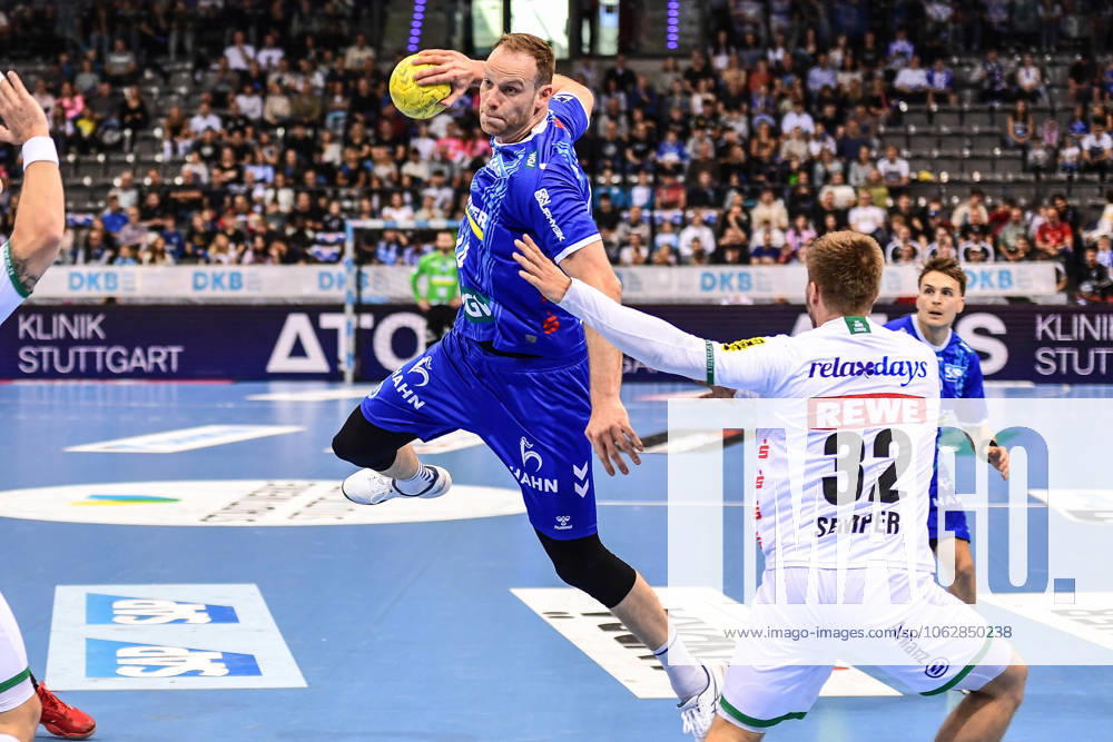 TVB Stuttgart SC DHfK Leipzig Stuttgart, 08 06 2025 Lenny Rubin Stuttgart 44 v Franz Semper Leipzig 32 Stuttgart, 08 06 2025 34 Matchday of the Handball Bundesliga, TVB Stuttgart SC DHfK Leipzig, Porsche Arena, Stuttgart