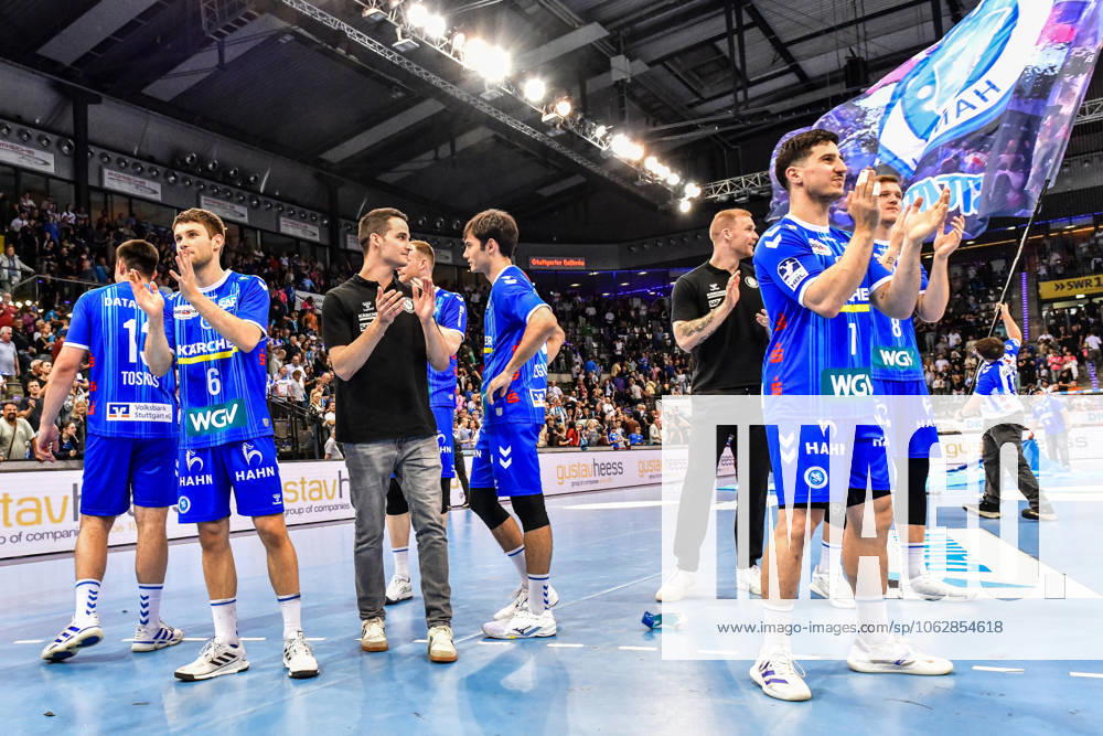 TVB Stuttgart SC DHfK Leipzig Stuttgart, 08 06 2025 Class retention Stuttgart cheers Stuttgart, 08 06 2025 34 Matchday of the Handball Bundesliga, TVB Stuttgart SC DHfK Leipzig, Porsche Arena, Stuttgart