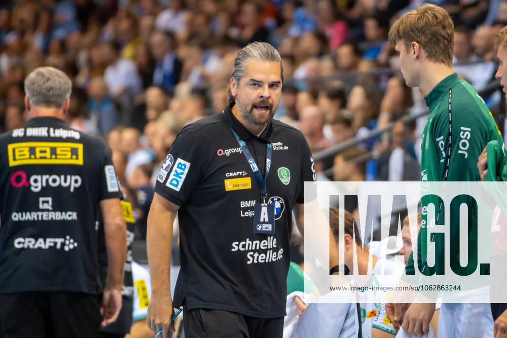 Handball I Men I Season 2024 2025 I Bundesliga I 34 Matchday I TVB Stuttgart SC DHfK Leipzig I 08 06 2025 Co Coach MiloÅ¡ Putera SC DHfK Leipzig Stuttgart Porsche Arena Baden Württemberg Germany