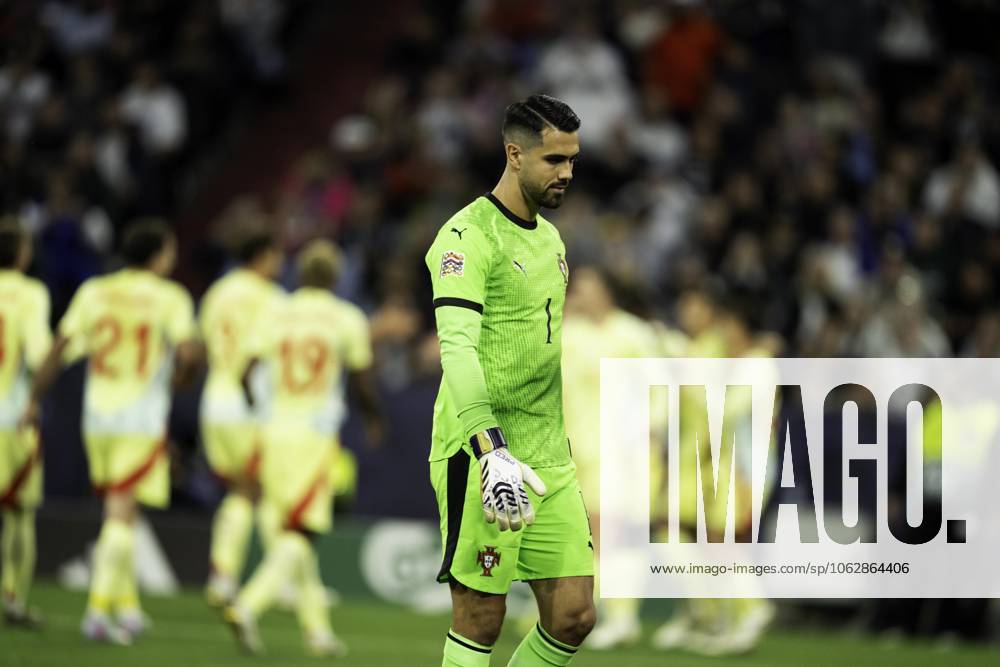 UEFA Nations League Final: Portugal vs Spain Diogo Costa (reacts after conceding a goal during the UEFA Nations League final against Spain at Allianz Arena in Munich.