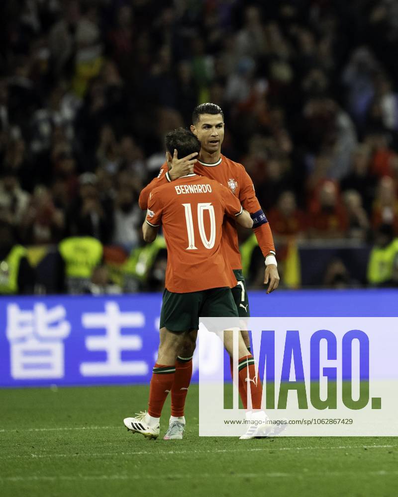 UEFA Nations League Final: Portugal vs Spain Cristiano Ronaldo of Portugal celebrates after scoring a goal during the UEFA Nations League final match against Spain.