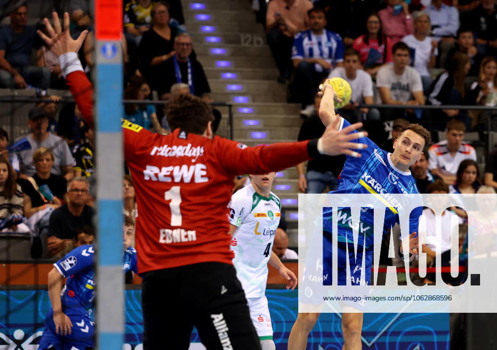 BAU 08 06 2025 Stuttgart Handball TVB Stuttgart vs SC DHFK Leipzig, Max Häfner TVB, right
