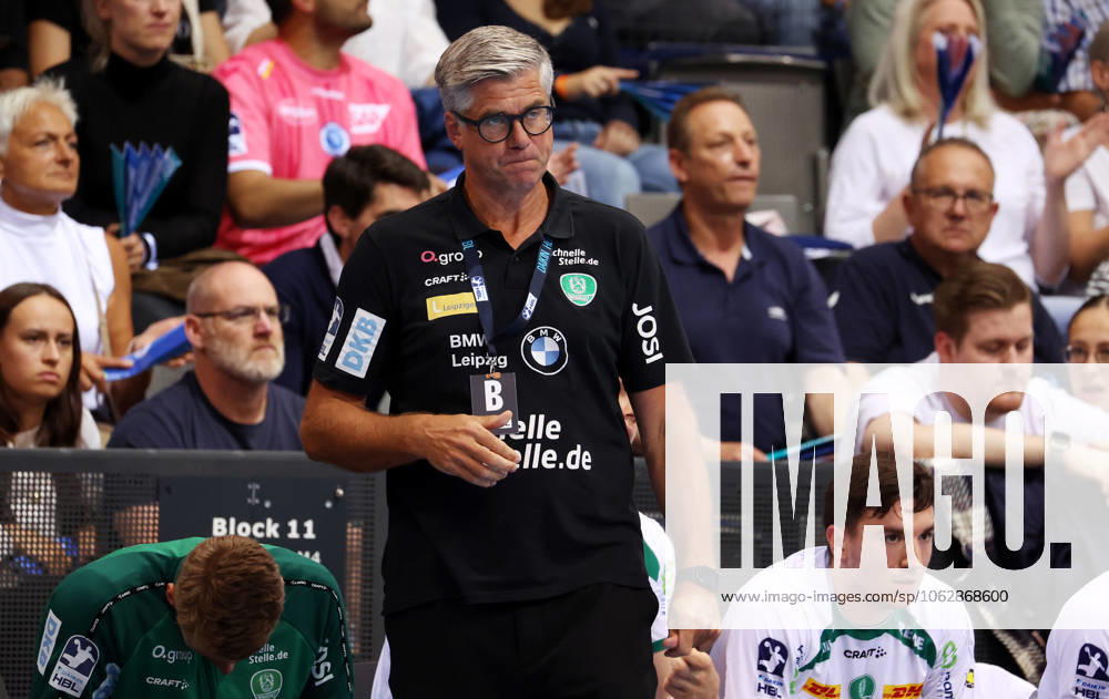 BAU 08 06 2025 Stuttgart Handball TVB Stuttgart vs SC DHFK Leipzig, Coach Runar Sigtryggsson Leipzig