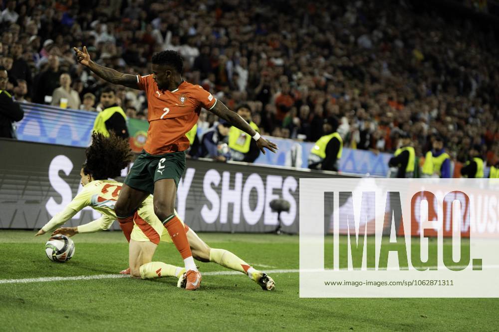 UEFA Nations League Final: Portugal vs Spain Nelson Semedo of Portugal in action during the UEFA Nations League Final match against Spain.