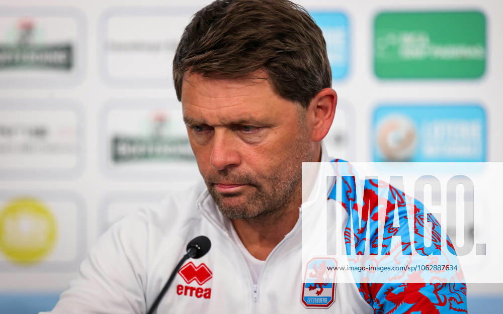 Luxembourg press conference, PK, Pressekonferenz Stade de Luxembourg 9 6 2025 Manager Luc Holtz Luc Holtz 9 6 2025