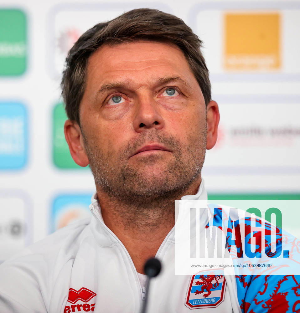 Luxembourg press conference, PK, Pressekonferenz Stade de Luxembourg 9 6 2025 Manager Luc Holtz Luc Holtz 9 6 2025
