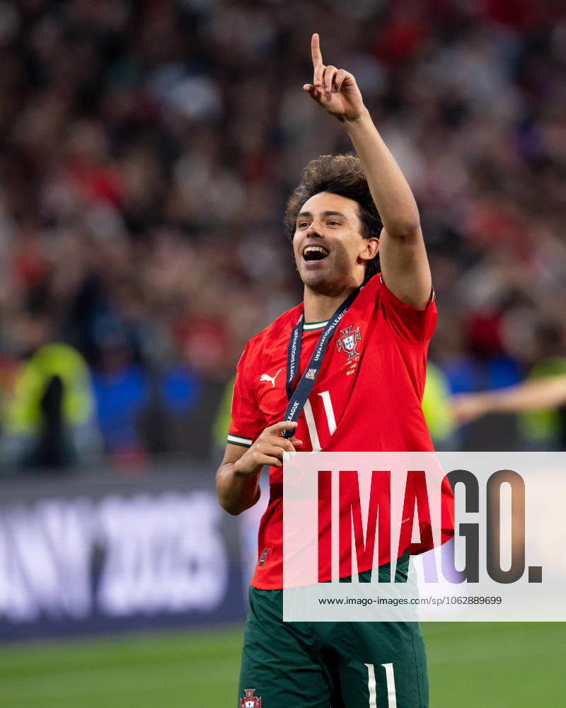 Joao Felix of national team, Nationalteam of Portugal celebrates with a medal during the UEFA Nations League 2025 final match between Portugal National team and Spain National team at Munich Football Arena on June 08, 2025 in Munich, Germany. Photo Sebastian Frej Portugal national team v Spain national team - UEFA Nations League 2025 Final