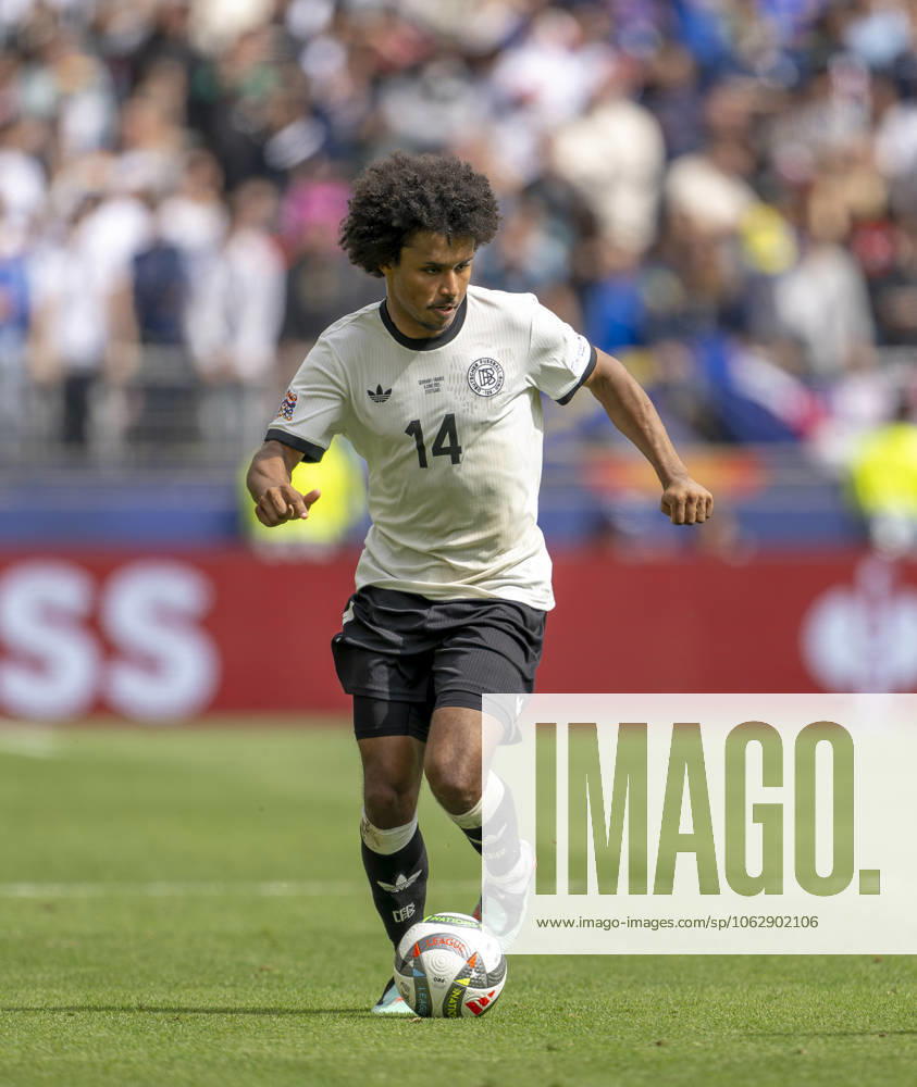 Football UEFA Nations League 2024 25, Match for 3rd place, Germany France, in the MHP Arena Stuttgart, Karim Adeyemi Germany on the ball
