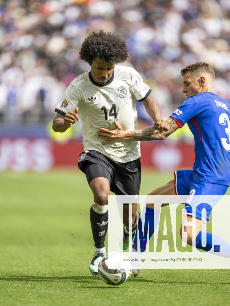 Football UEFA Nations League 2024 25, Match for 3rd place, Germany France, at the MHP Arena Stuttgart, v li Karim Adeyemi Germany vs Lucas Digne France