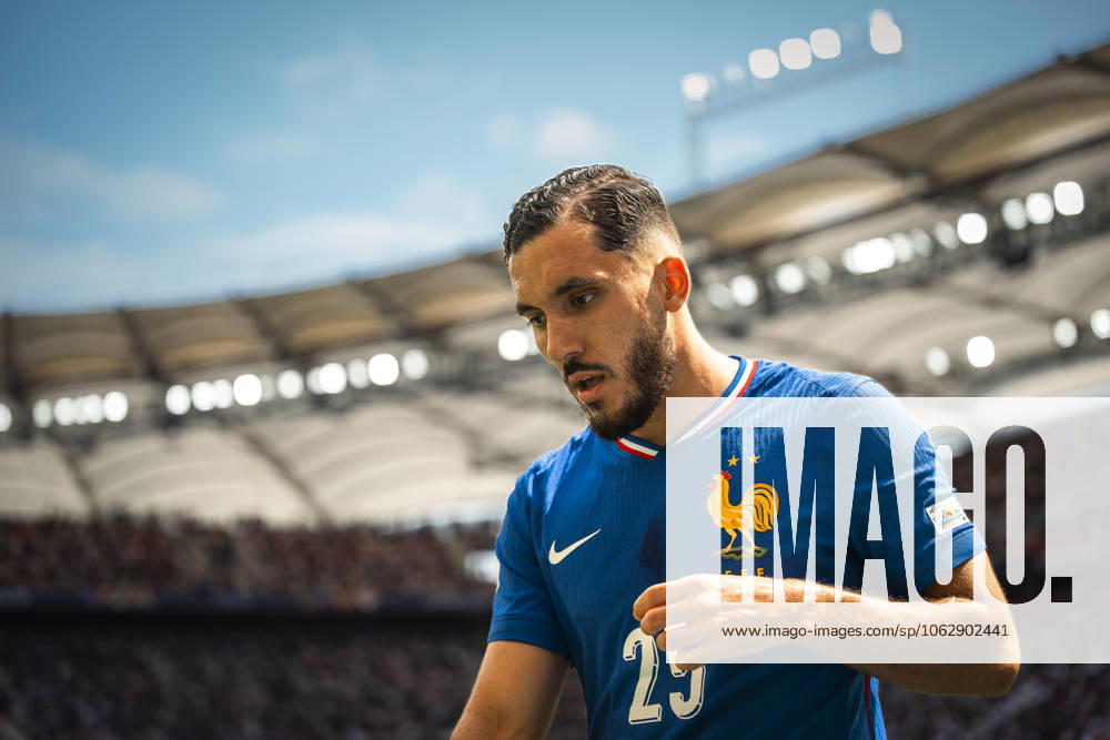 Football UEFA Nations League 2024 25, Match for 3rd place, Germany France, in the MHP Arena Stuttgart, Rayan Cherki France pensive