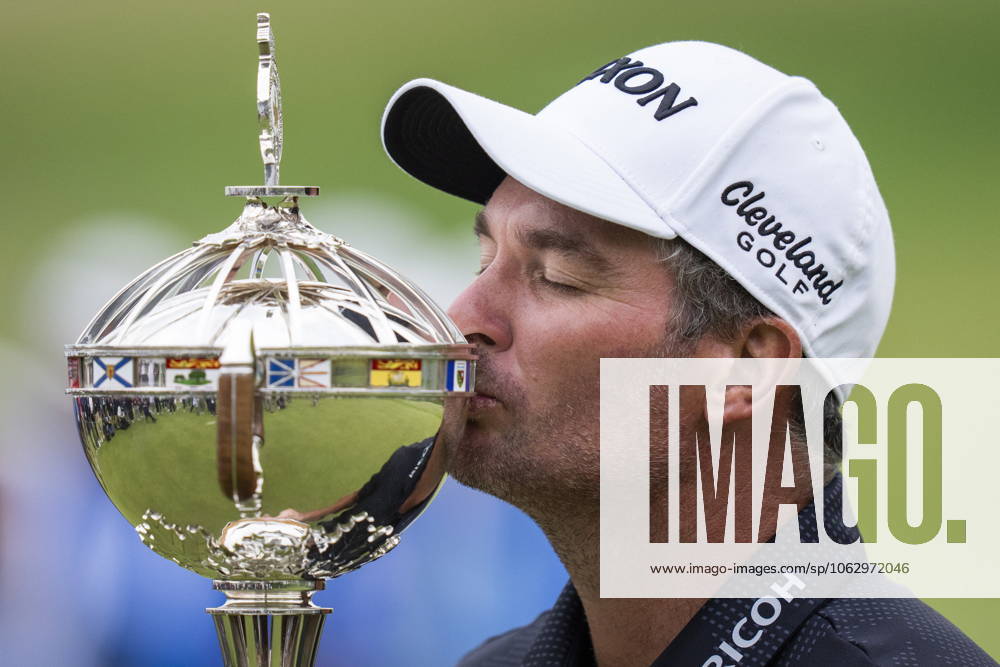 Ryan Fox of New Zealand kisses the trophy after winning the RBC Canadian Open in Caledon, Ont. on Sunday, June 8, 2025. Canada News - June 8, 2025 - ZUMAc35_ 20250608_zaf_c35_081
