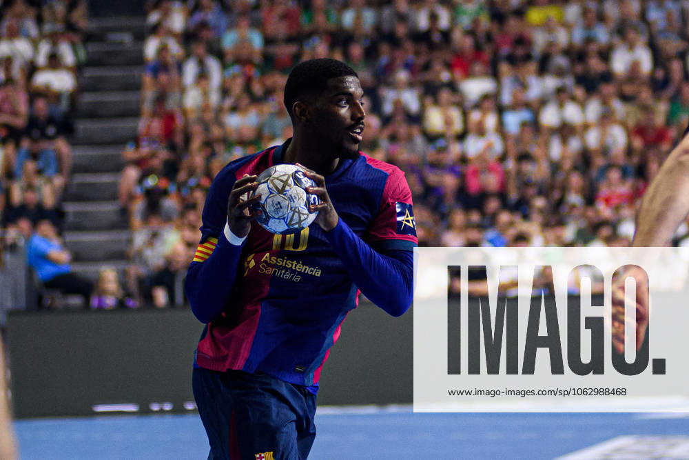 COLOGNE, GERMANY - 14 JUNE, 2025: Dika Mem - The match of TruckScout24 EHF FINAL4 Barca vs SC Magdeburg at Lanxess Arena.