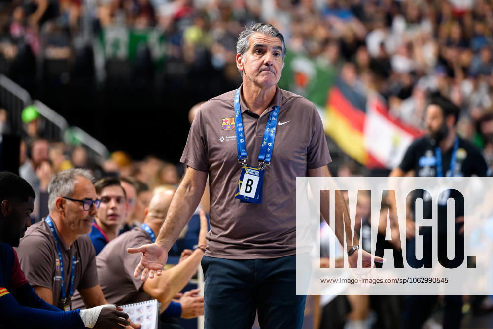 Cologne, Germany Handball EHF CL Final 4 Semi-Final Barca SC Magdeburg Coach Carlos Ortega Barcelona Cologne Lanxess Arena North Rhine-Westphalia Germany