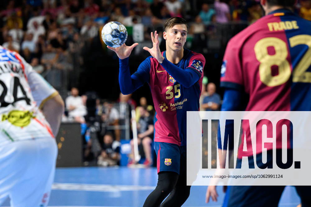 Cologne, Germany Handball EHF CL Final 4 Semi-Final Barca SC Magdeburg Domen Makuc Barcelona Cologne Lanxess Arena North Rhine-Westphalia Germany