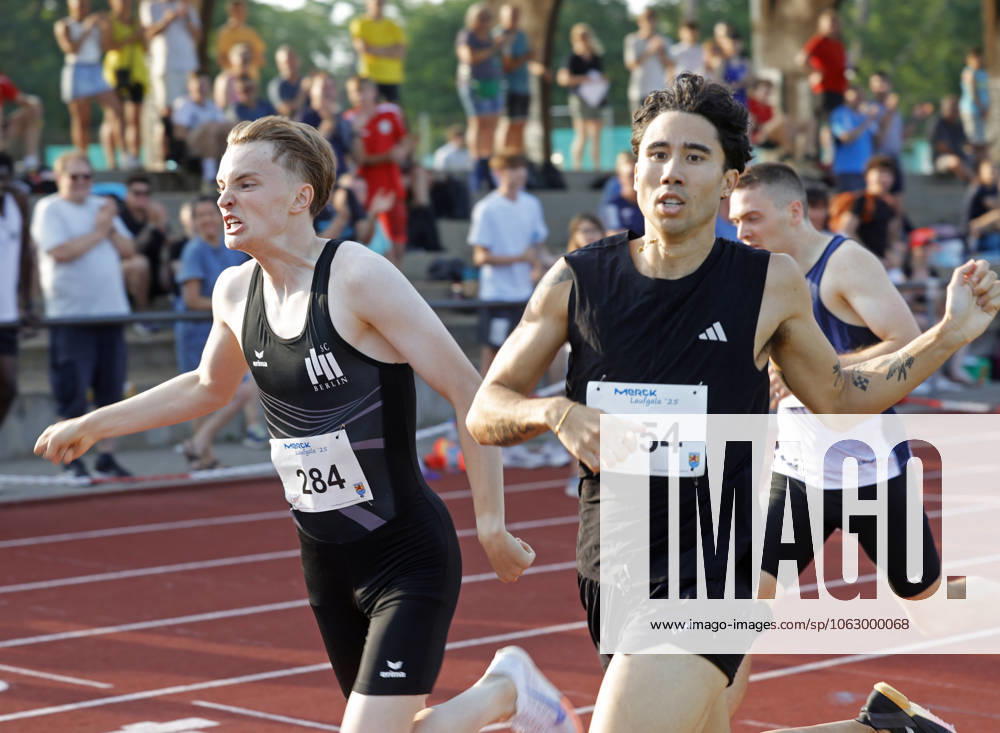 Athletics MERCK LAUFGALA Pfungstadt with possibility of qualifying for World Championships 2025 Tokyo and European Championships U23 2025 Bergen here 800m run men v li Joshua HOFFMANN in 1 46 67 2006 Nr 284 SC Berlin Jared MICALLEF 254 Malta Pfungstadt Hessen Germany