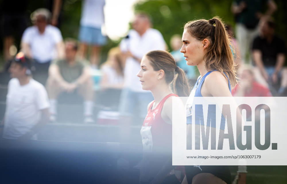 Merck Laufgala Pfungstadt, 14 06 2025 Focused Hanna Render VfL Sindelfingen at the start of her 800m run Merck Laufgala on 14 06 2025 at the TSV stadium in Pfungstadt Hesse