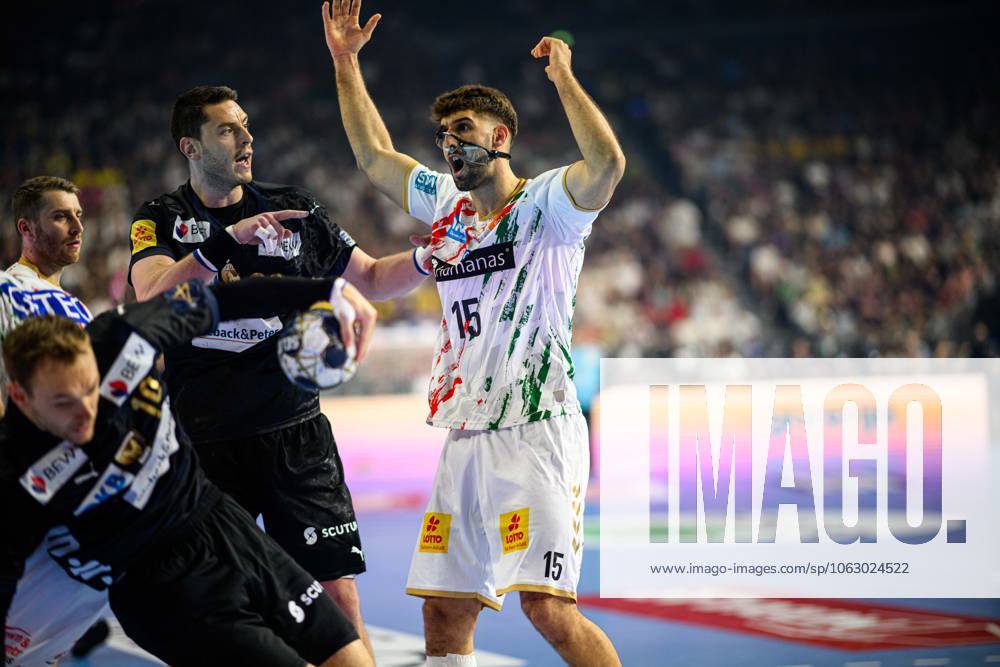 COLOGNE, GERMANY - 15 JUNE, 2025: Antonio Serradilla Cuenca, Mijajlo Marsenic - The final match of TruckScout24 EHF FINAL4 Fuchse Berlin vs SC Magdeburg at Lanxess Arena.