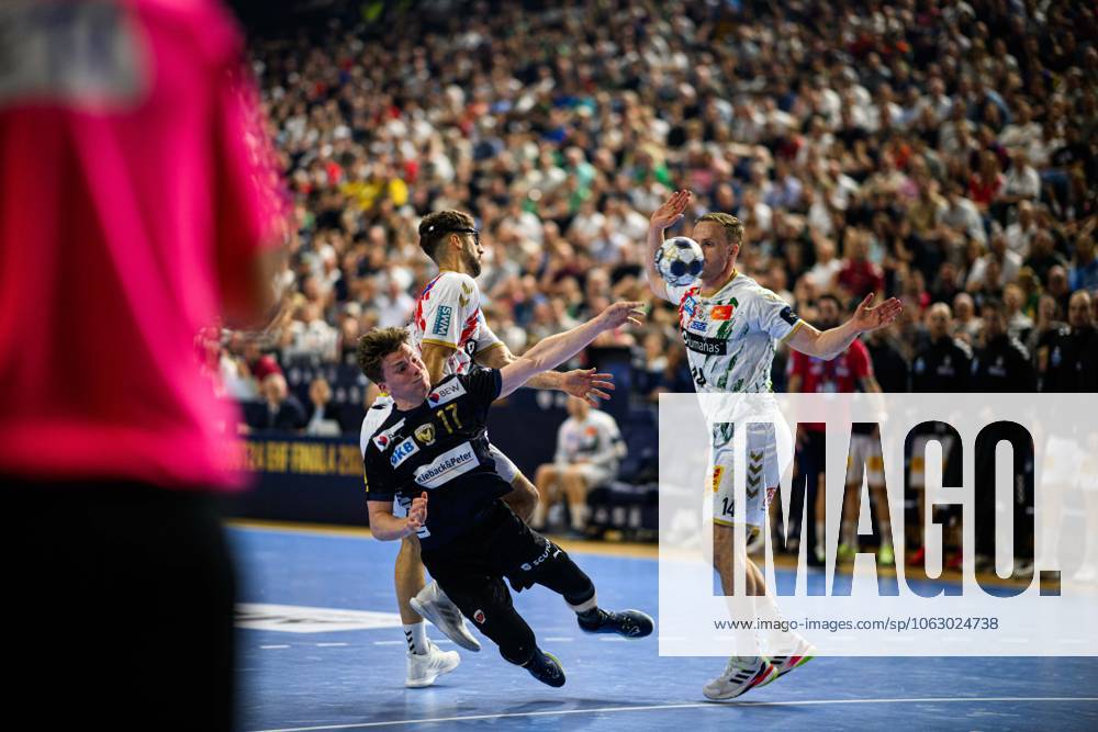 COLOGNE, GERMANY - 15 JUNE, 2025: Nils Lichtlein - The final match of TruckScout24 EHF FINAL4 Fuchse Berlin vs SC Magdeburg at Lanxess Arena.
