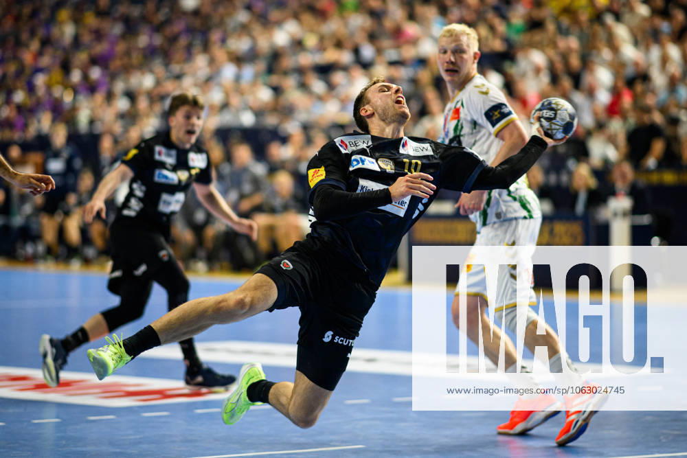 COLOGNE, GERMANY - 15 JUNE, 2025: Mathias Gidsel - The final match of TruckScout24 EHF FINAL4 Fuchse Berlin vs SC Magdeburg at Lanxess Arena.