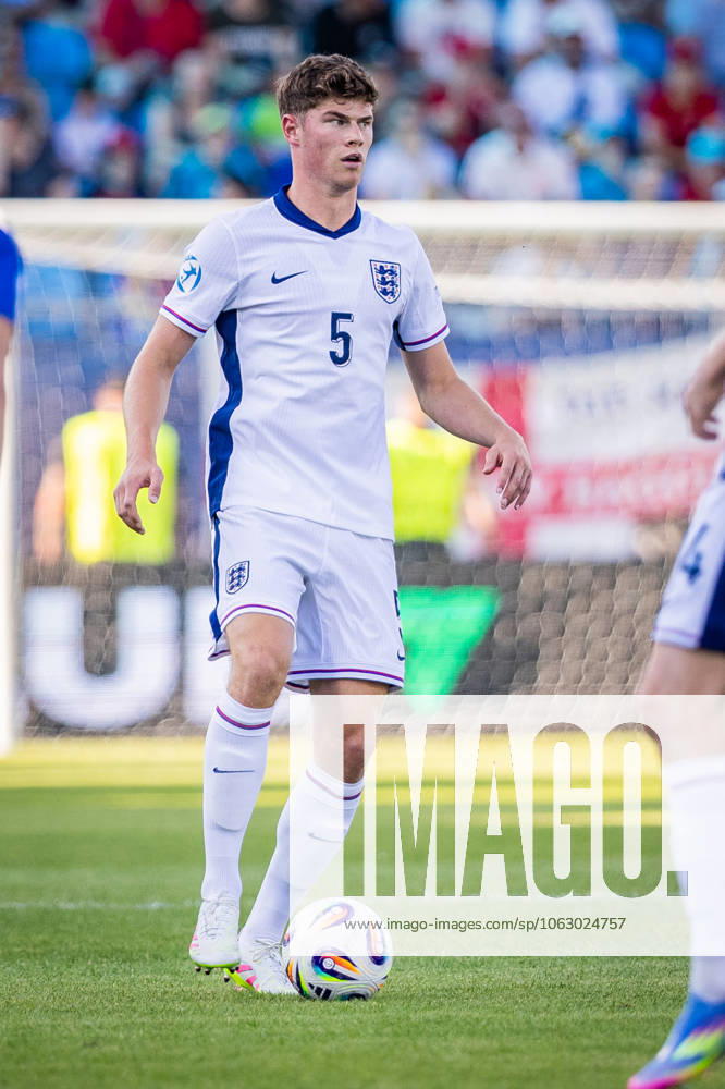 ENGLAND U21, U 21 - SLOVENIA U21 Charlie Cresswell of England during the UEFA European Under-21 Championship 2025 Group B football match between England U21 and Slovenia U21. Stadium Nitra Arena, Nitra, Slovakia, June 15, 2025. Photo by Branislav Racko