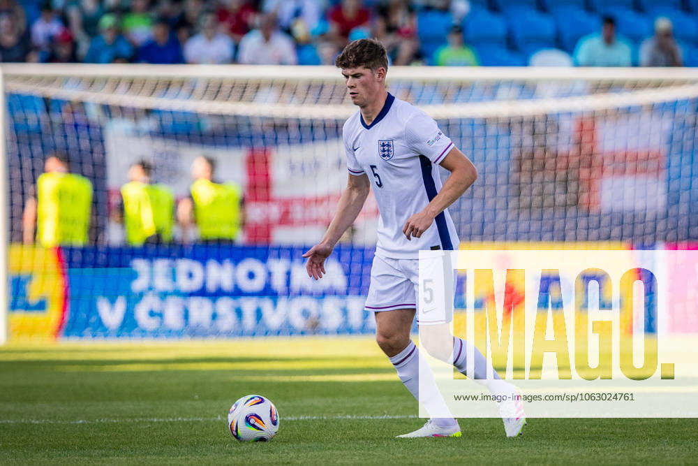 ENGLAND U21, U 21 - SLOVENIA U21 Charlie Cresswell of England during the UEFA European Under-21 Championship 2025 Group B football match between England U21 and Slovenia U21. Stadium Nitra Arena, Nitra, Slovakia, June 15, 2025. Photo by Branislav Racko