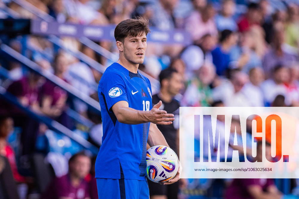 ENGLAND U21, U 21 - SLOVENIA U21 Marko Brest of Slovenia during the UEFA European Under-21 Championship 2025 Group B football match between England U21 and Slovenia U21. Stadium Nitra Arena, Nitra, Slovakia, June 15, 2025. Photo by Branislav Racko