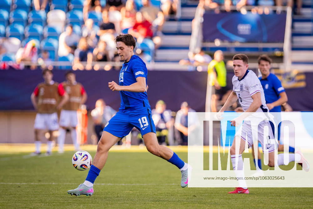 ENGLAND U21, U 21 - SLOVENIA U21 Enrik Ostrc of Slovenia during the UEFA European Under-21 Championship 2025 Group B football match between England U21 and Slovenia U21. Stadium Nitra Arena, Nitra, Slovakia, June 15, 2025. Photo by Branislav Racko