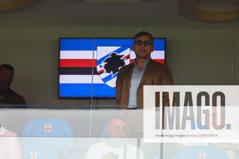 CALCIO - Serie B - PlayOut - UC Sampdoria vs US Salernitana Serie B, Playout, Genova, Stadio Ferraris, Sampdoria - Salernitana, in the photo: president Matteo Manfredi during PlayOut - UC Sampdoria vs US Salernitana, Italian soccer Serie B match in Genova, Italy, June 15 2025 Genova Italy