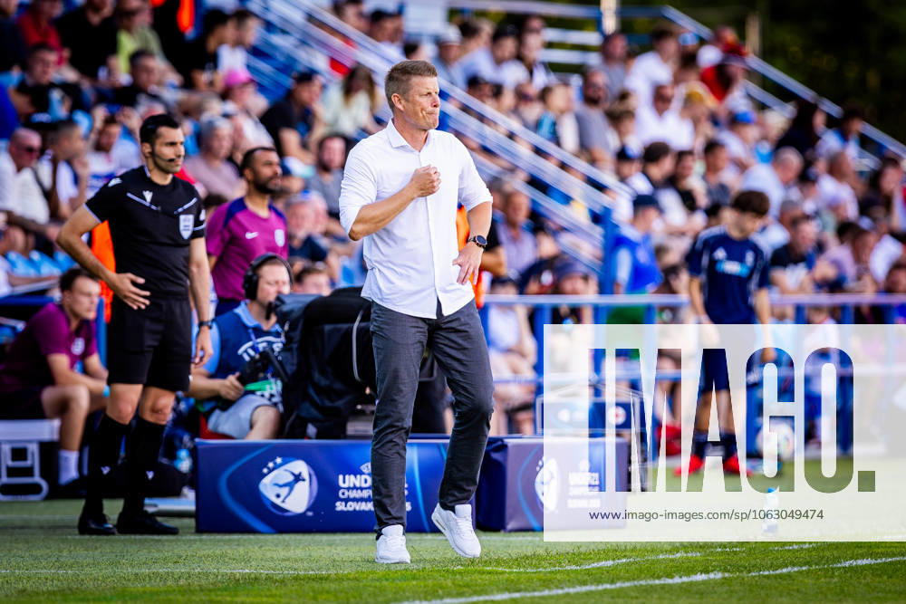 ENGLAND U21, U 21 - SLOVENIA U21 Head coach of Slovenia U21 Andrej Razdrh during the UEFA European Under-21 Championship 2025 Group B football match between England U21 and Slovenia U21. Stadium Nitra Arena, Nitra, Slovakia, June 15, 2025. Photo by Branislav Racko