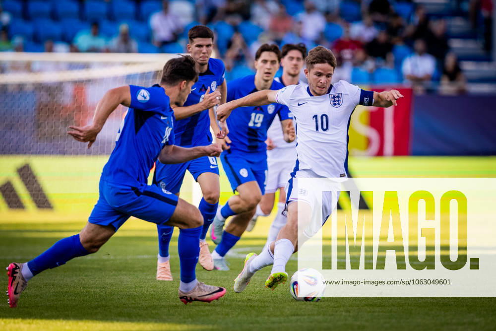 ENGLAND U21, U 21 - SLOVENIA U21 James McAtee of England during the UEFA European Under-21 Championship 2025 Group B football match between England U21 and Slovenia U21. Stadium Nitra Arena, Nitra, Slovakia, June 15, 2025. Photo by Branislav Racko